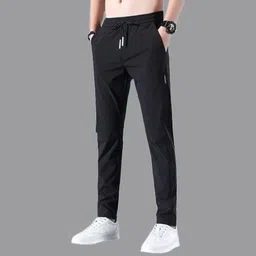 ficka Men Solid Black Track Pants-picture-20