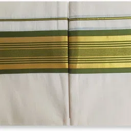 Chithra Fabrics CF 4206 Olive Green Fancy Border Single Set Mundu Solid Women Dhoti-image-57