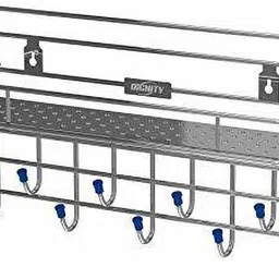 kinglet Homeneeds Basket Multipurpose,Hooks for Wall Hanging in Bathroom and Kitchen Stainless Steel Key Holder Stand Stainless Steel Key Holder image 1