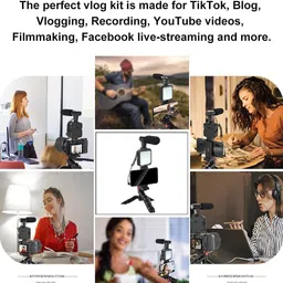 Syshri AY-49 Video Kit with Tripod, LED Light & Mic for Mobile Vlogging & YouTube Tripod Kit image 4