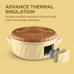 milton Flora Jr Set Insulated Inner Steel Casserole 3 Pc (455ml,750ml & 1.25L) Cream Pack of 3 Serve Casserole Set image 3