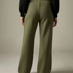 dockstreet Women Solid Olive Track Pants image 3