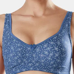 Sonari Blue Floral Printed Non Padded Non Wired All Day Comfort Regular Bra image 2