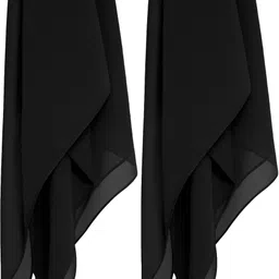 matifa Georgette Solid Black Women Dupatta-picture-20