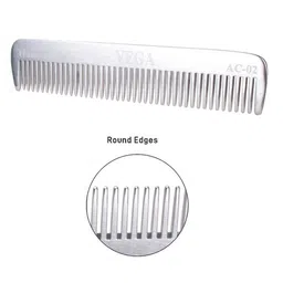 VEGA Set Of 2 Pocket Hair Comb VC2AC-02 - Silver image 4
