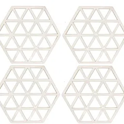 pepplo PVC Coaster Halka-A-Triangle-White-4,Pack of 4 Silicone Trivet-picture-41