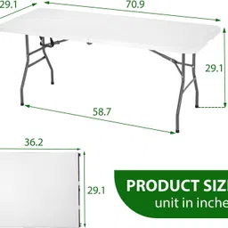 inditradition Multipurpose 4-Feet Folding Utility Table | Ideal for Indoor & Outdoor Foldable Copper Inversion Chair image 5