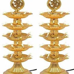 m2 look 5 Layer Electric Diya Deepak Light Lamp LED Light for Home Temple Decor (Pack of 2) Table Lamp-picture-11
