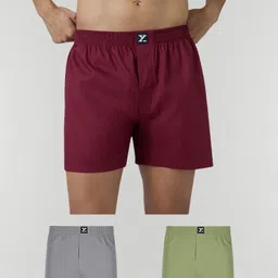 xyxx Pack of 3 IntelliEaze 100% Super Combed Cotton PACE Solid Men Boxer-picture-10
