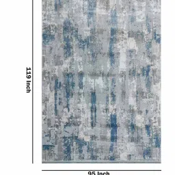 Grey Abstract Polypropylene 5 ft x 7 ft Machine Made Carpet by Apco image 3
