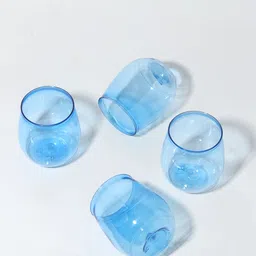 popware (Pack of 48) Water Drinking Blue Colored Glass Set/Unbreakable Stylish Glass Set Water/Juice Glass image 1