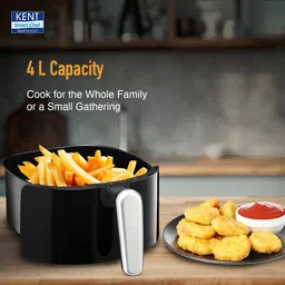 kent Digi Plus Air Fryer 4L |1300W |Digital Display & Touch Control Panel | Black Air Fryer image 4