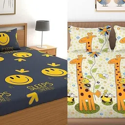 alcotex Cotton Double Flat 240 TC Abstract Bedsheet-picture-37