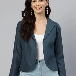 Women Solid Single Breasted Formal Blazer-image-32