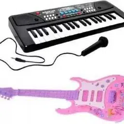 anushka toys Combo of 37 Key Piano Keyboard Toy with Musical Guitar Light-picture-19