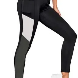 kgn hub Color Block Women Black, Grey, White Tights-picture-13