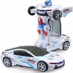 Deform Robot Car for Kids, Bump & Go Action 2 in 1 Robot Car Toy-image-1