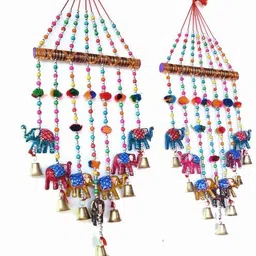 palpal ART GALLERY Home Decoration Items ELEPHANT Wind Chimes V safe combo set of 2 Home Decoration for Hall balcaney Wall/Door/Window Hanging Bells Plastic Windchime image 4
