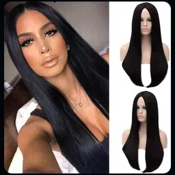 hamsri Women Straight Long Full Head Wig Black (24 Inch)-N Hair Extension-picture-17