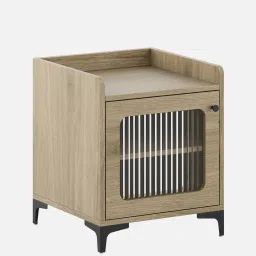 mintwud from pepperfry Vida Bedside Table in Santana Oak Finish image 4