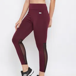 clovia Solid Women Maroon Tights image 4