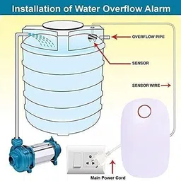 Revol Water Tank Overflow Alarm Siren with Voice Sound, Wired Sensor Security System Water Alarm Bell with free water sensor,Oval Shape Wired Sensor Security System image 3