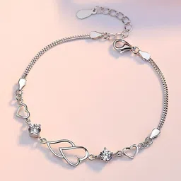 myki Stainless Steel Cubic Zirconia Silver Bracelet-picture-16
