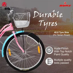 avon MAGNA 26T Cyclefor Girls & Women with Carrier and Front Basket & Side Dash Guard 26 T (inch) Road Cycle image 3