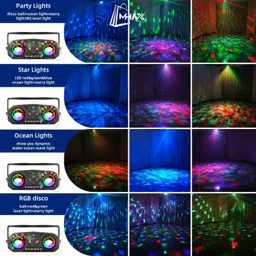 MHAX Dual RGB Disco Ball-Sound Activated 3D Light Projector For Part & Event image 3