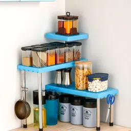 qnotis Multipurpose Storage Organizer Rack Shelf for Living Room Plastic Kitchen Trolley image 4