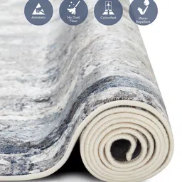 obsessions Blue and Grey Abstract 3x5 Feet Machine Made Carpet image 5