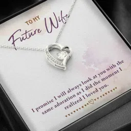 fabunora Greeting Card, Jewelry Gift Set, Unique Birthday Gift for future wife Cubic Zirconia Sterling Silver Chain image 1