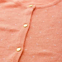 dressberry Women Polka Print Round Neck Orange Sweater image 3