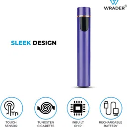 wrader USB Cigarette Lighter with On/Off Touch Sensor Flameless Windproof Portable Rechargeable USB Lighter Mini Electric Slim Cigarette USB Lighter Pocket Lighter image 4
