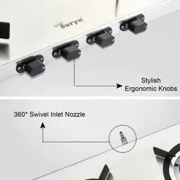 golden surya ISI Certified, 4 Burner Gas Stove, | Heavy Duty Stainless Steel Frame | PNG Use Stainless Steel Manual Gas Stove image 3