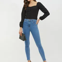 harpa Casual Regular Sleeves Solid Women Black Top image 5