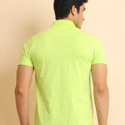 berry blues Conversational Printed Polo Collar Short Sleeves Cotton T-shirt image 3