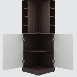 a globia creations Bravo Bar Cabinet in Choco Walnut And Frosty White Matte Finish image 4