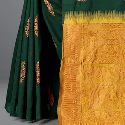 Om Shantam Sarees Ethnic Motifs Woven Design Zari Banarasi Saree image 2