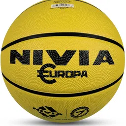 nivia Europa Yellow Basketball - Size: 7 image 2