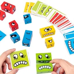 inos Face Change Expression Matching Cube Game – Funny Emotion Puzzle Toy with Cards Educational Board Games image 2