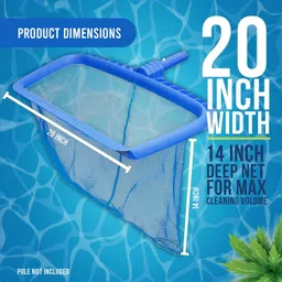 oriley Swimming Pool Skimmer Net, Pool Leaf Rake with Ultra Deep Fine Mesh Net Bag Aquarium Fish Net image 2