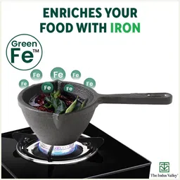 the indus valley Pre-Seasoned Cast Iron Vaghar/Baghar for Frying Dal/Spices - 5 inch Tadka Tadka Pan 12.7 cm diameter 0 L capacity image 5