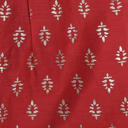 The Magic Wand Girls Ethnic Motifs Printed Angrakha Thread Work Kurta With Salwar image 3