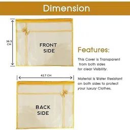 Sai Transparent Saree Cover Organizer Set | Non-Woven Storage Bags Pack Poly-canvas Laundry Bag image 2