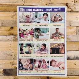 kajal entra prises Kids Good Habits Learning Chart | Laminated Educational Wall Poster for Preschool & Toddlers | Classroom & Home Learning Tool - Fine Art Print image 4