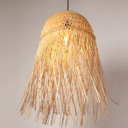 habereindia Novelty Handmade Bamboo Pendant Hanging Light (Beige)-picture-11