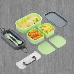 evita new classy lunch box green 2 3 Containers Lunch Box image 2