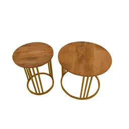 myoon Golden Elegance Metal Side Table in Gold Finish image 5