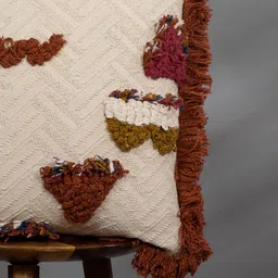 thegasbh Beige Cotton Embroidery Cushion Covers (Pack Of 5) image 4